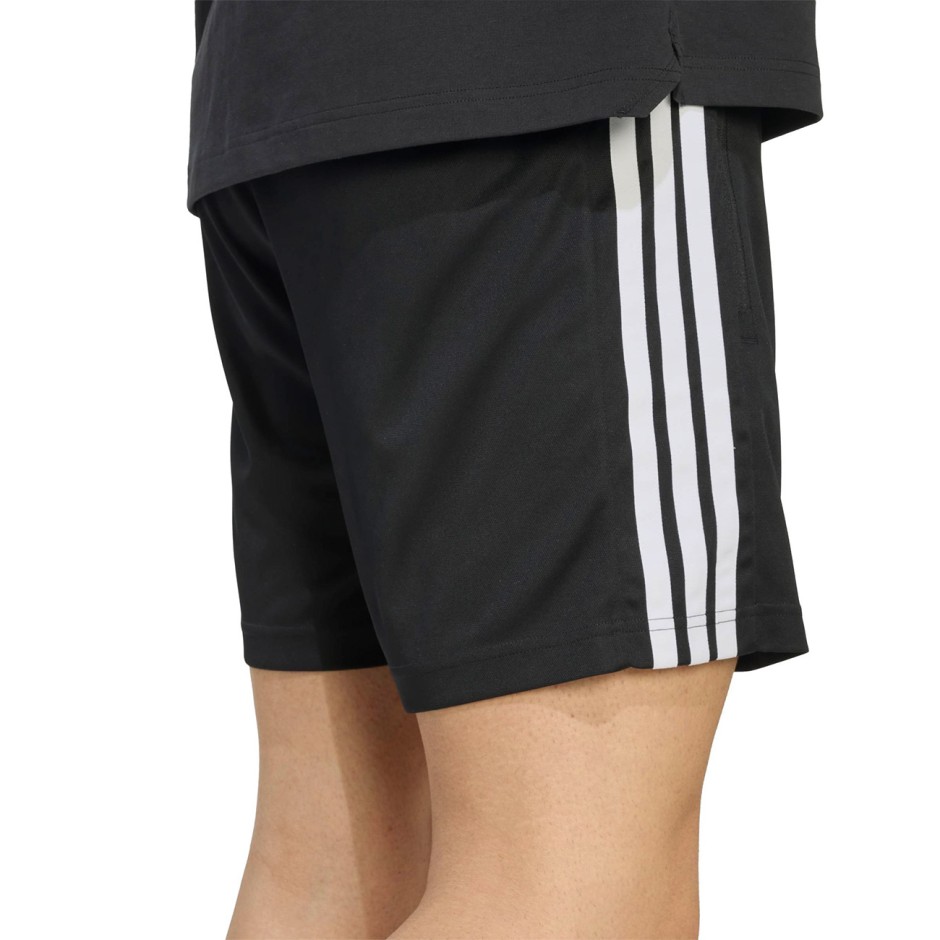 Ανδρική Βερμούδα Προπόνησης Μαύρη - adidas Performance Pique 3-Stripe Basic Workout Essentials 