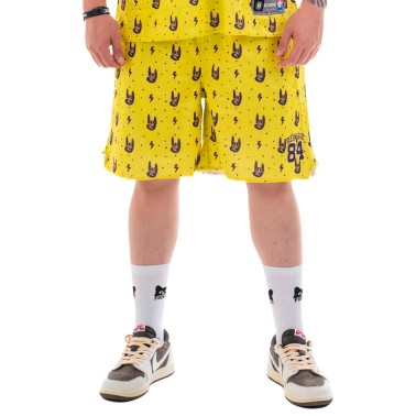 BEE UNUSUAL "THIS BEE IS ALWAYS HIGH" BASKETBALL SHORTS AB-232305-YELLOW Yellow