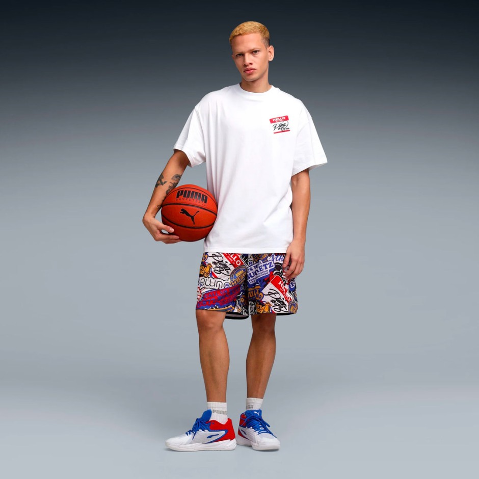PUMA HOOPERHOTLINE AOP 7 SHORTS 632837-01 Colorful