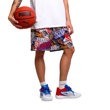 PUMA HOOPERHOTLINE AOP 7 SHORTS 632837-01 Colorful