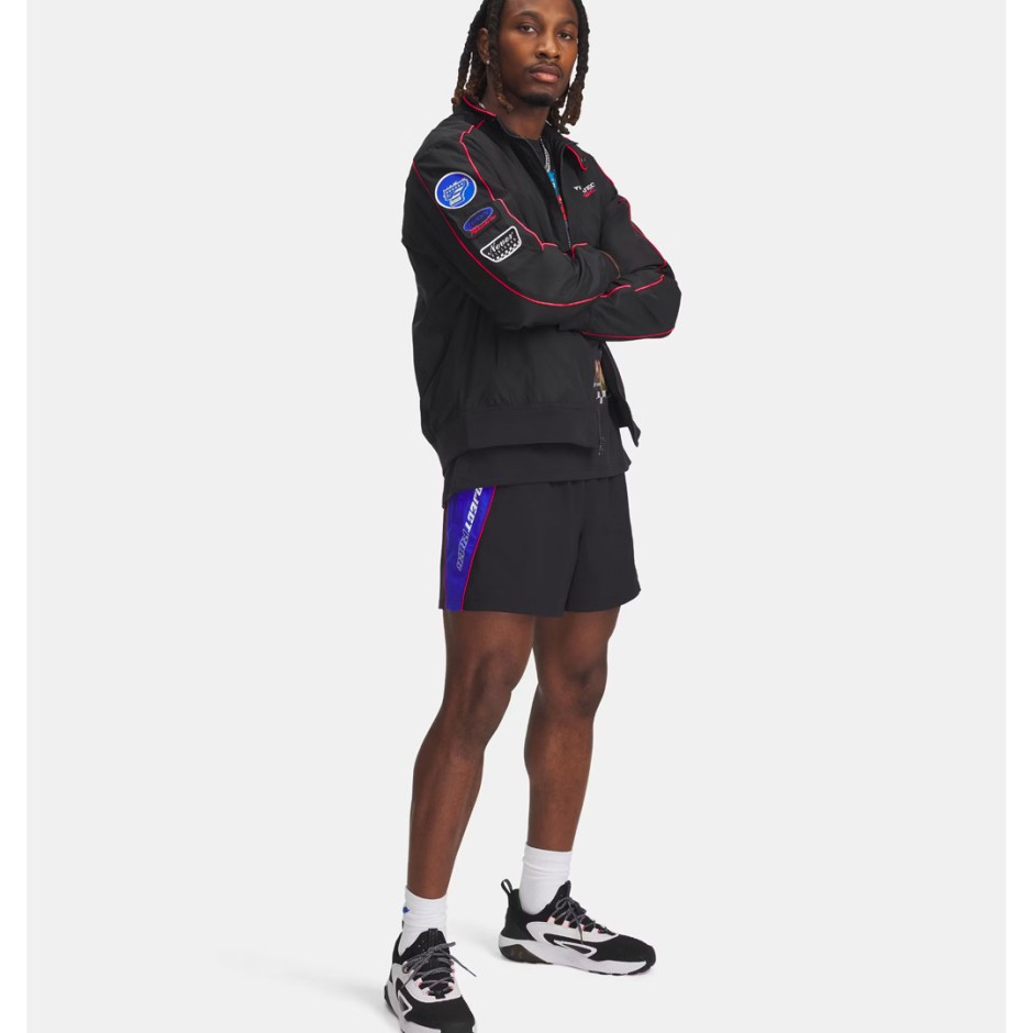Ανδρική Βερμούδα Προπόνησης Μαύρη - Under Armour Project Rock Woven Colorblock
