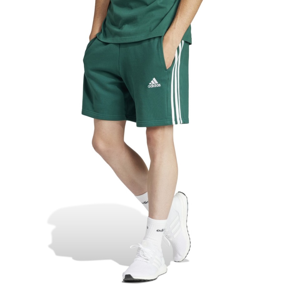 adidas Sportswear Essentials French Terry 3-Stripes Κυπαρισσί - Ανδρική Βερμούδα