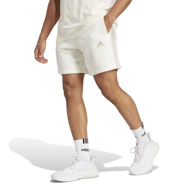 adidas Sportswear Essentials French Terry 3-Stripes Εκρού - Ανδρική Βερμούδα