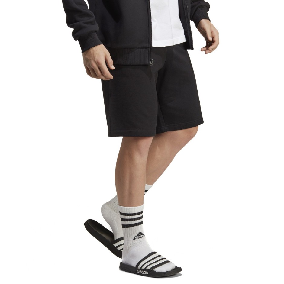 Ανδρική Βερμούδα Μαύρη - adidas Sportswear Essentials Big Logo French Terry