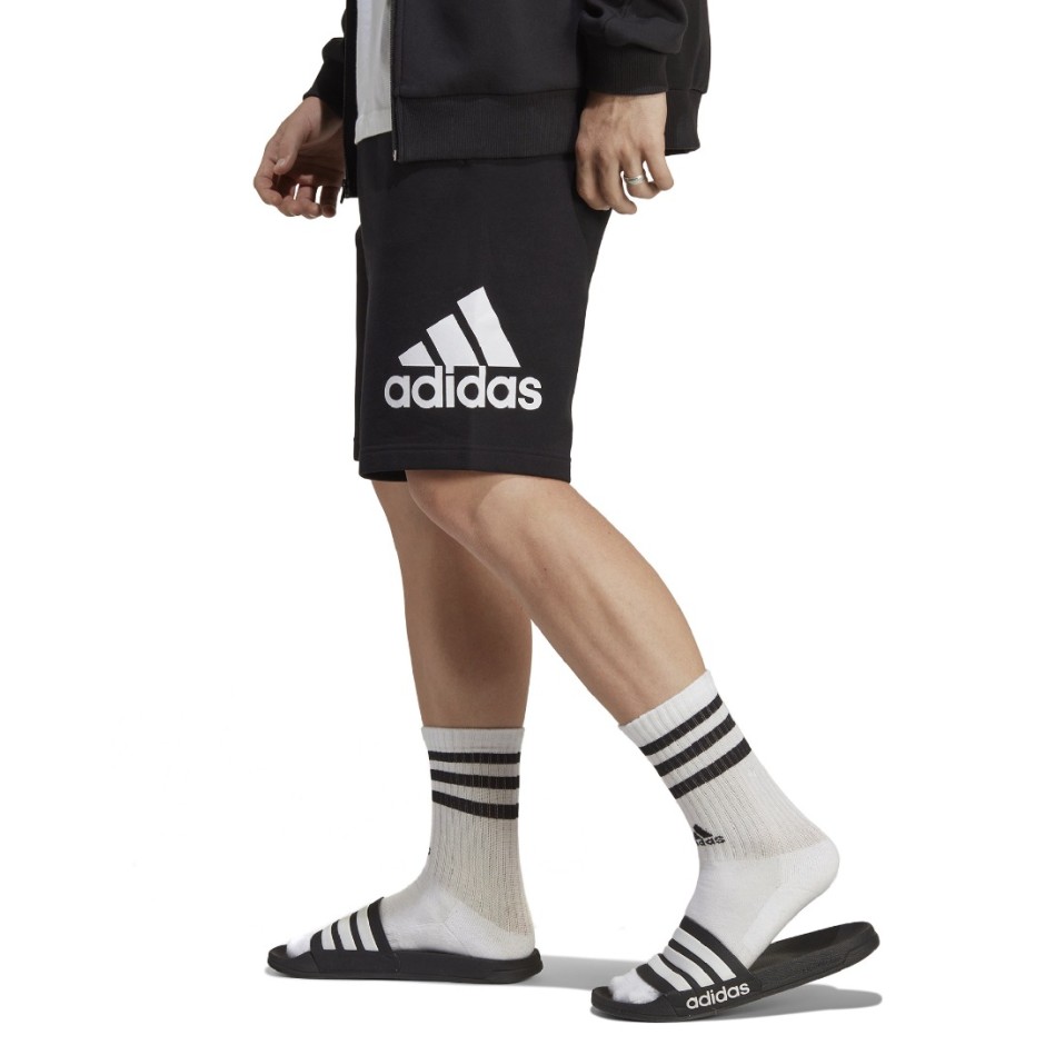 Ανδρική Βερμούδα Μαύρη - adidas Sportswear Essentials Big Logo French Terry