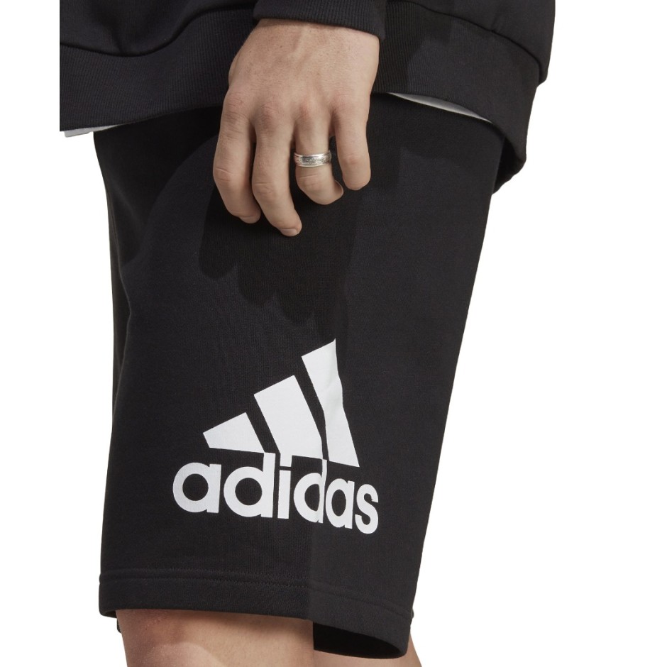Ανδρική Βερμούδα Μαύρη - adidas Sportswear Essentials Big Logo French Terry