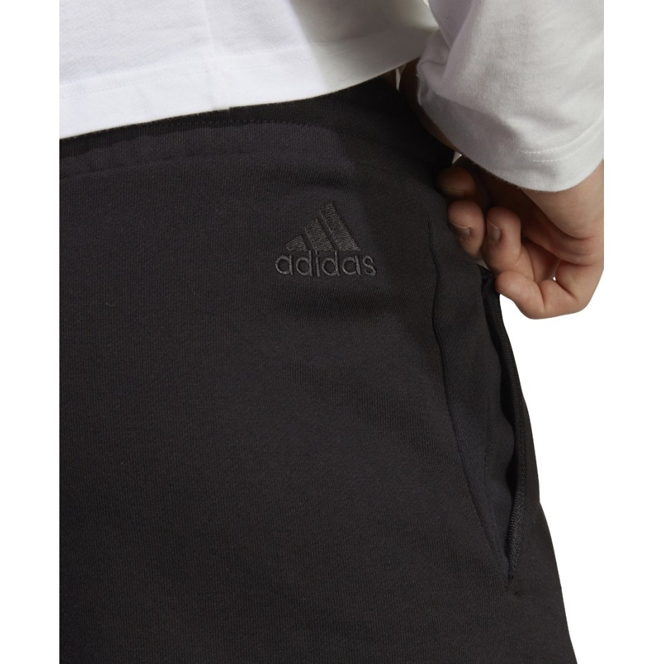 Ανδρική Βερμούδα Μαύρη - adidas Sportswear Essentials Big Logo French Terry
