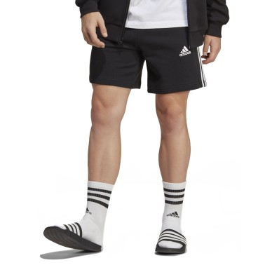 adidas Sportswear Essentials French Terry 3-Stripes Μαύρο - Ανδρική Βερμούδα