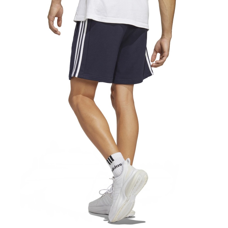 Ανδρική Βερμούδα Μπλε - adidas Sportswear Essentials French Terry 3-Stripes 