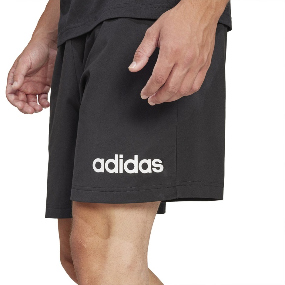 Ανδρική Βερμούδα Μαύρη - adidas Sportswear Essentials Linear Single Jersey
