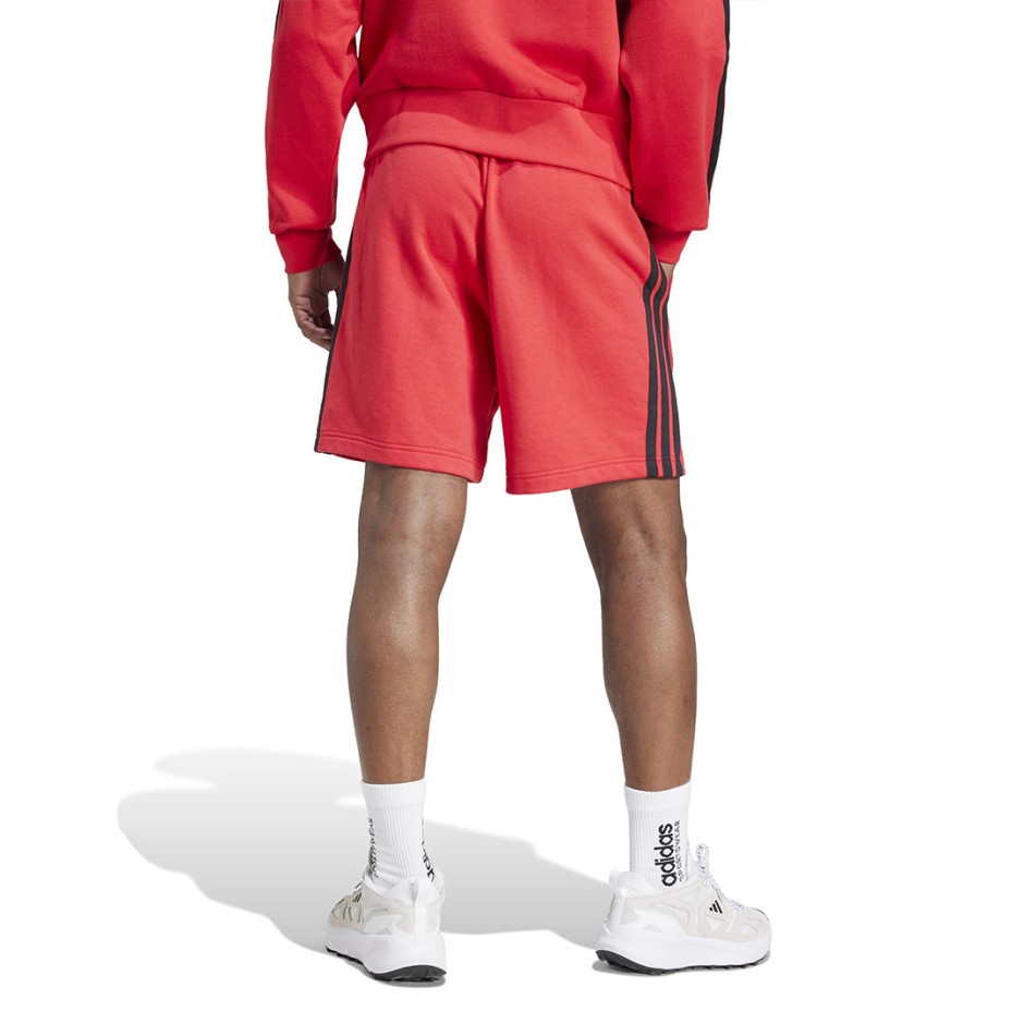 Ανδρική Βερμούδα Κόκκινη - adidas Sportswear Essentials 3-Stripes French Terry 