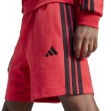 Ανδρική Βερμούδα Κόκκινη - adidas Sportswear Essentials 3-Stripes French Terry  Εικόνα 3