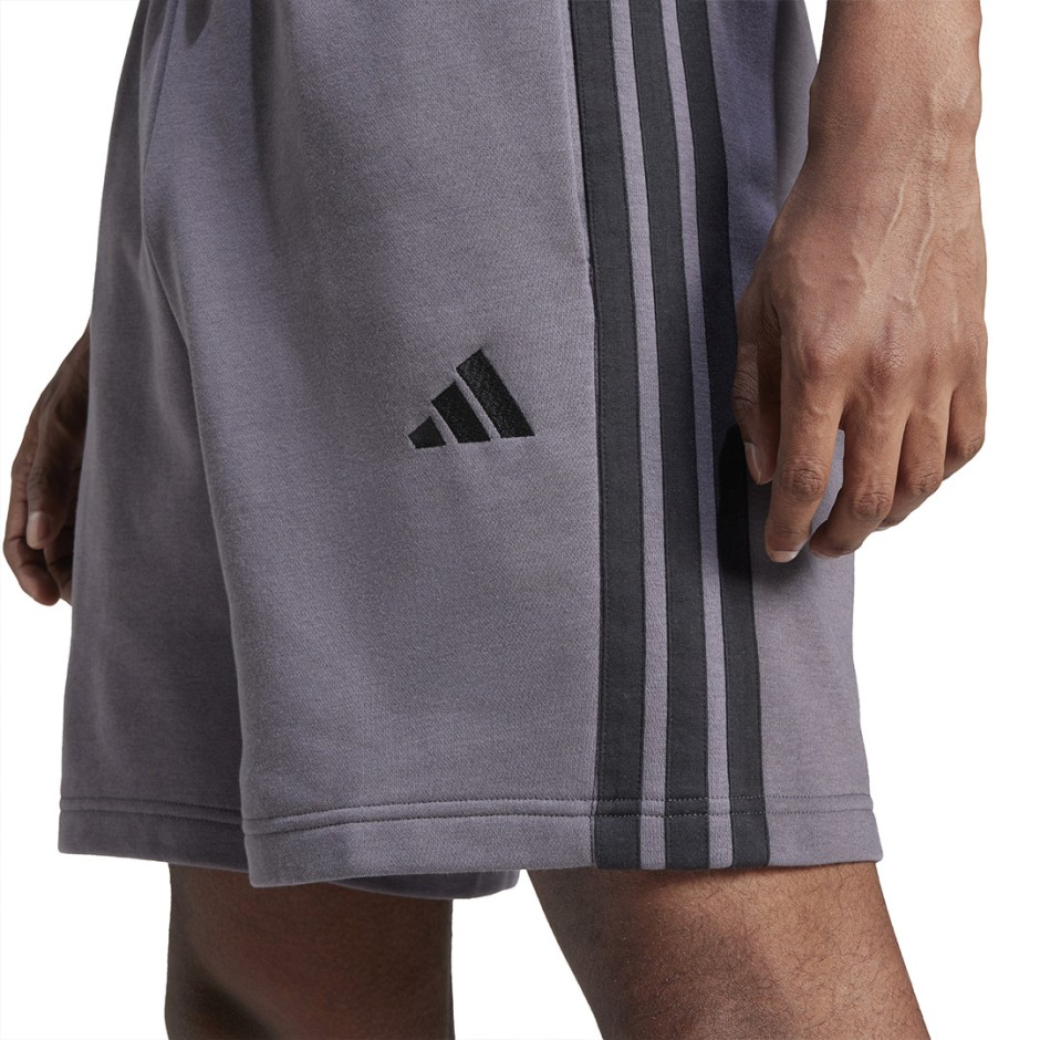 Ανδρική Βερμούδα Ανθρακί - adidas Sportswear Essentials 3-Stripes French Terry 