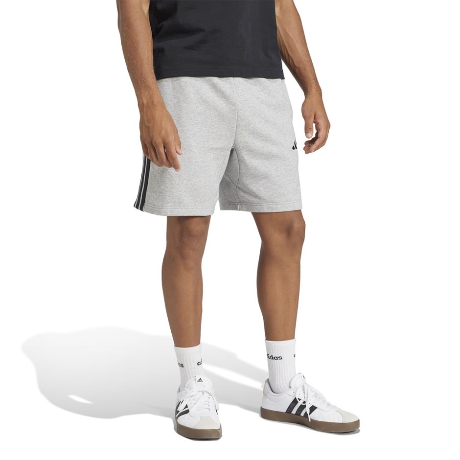 Ανδρική Βερμούδα Γκρι - adidas Sportswear Essential 3-Stripes French Terry 