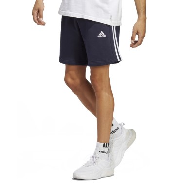 Ανδρική Βερμούδα Μπλε - adidas Sportswear Essentials French Terry 3-Stripes 