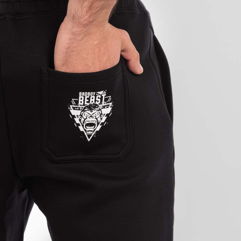 BAD BOY ROLL LIKE A BEAST MENS SHORTS BB-000049-BW Black