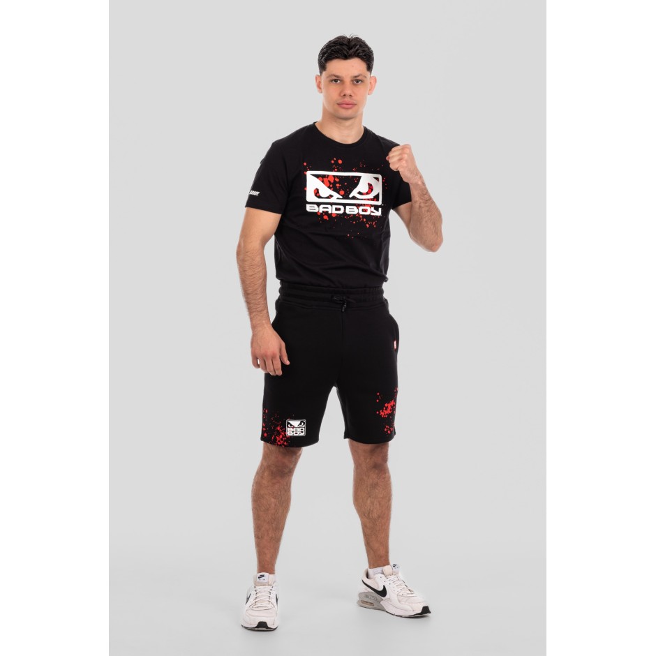 BAD BOY SPLATTER MENS SHORTS BB-000054-BWR Black