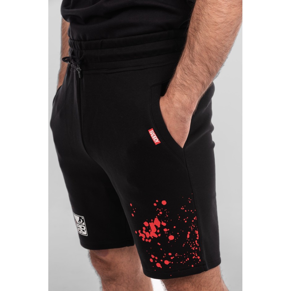 BAD BOY SPLATTER MENS SHORTS BB-000054-BWR Black