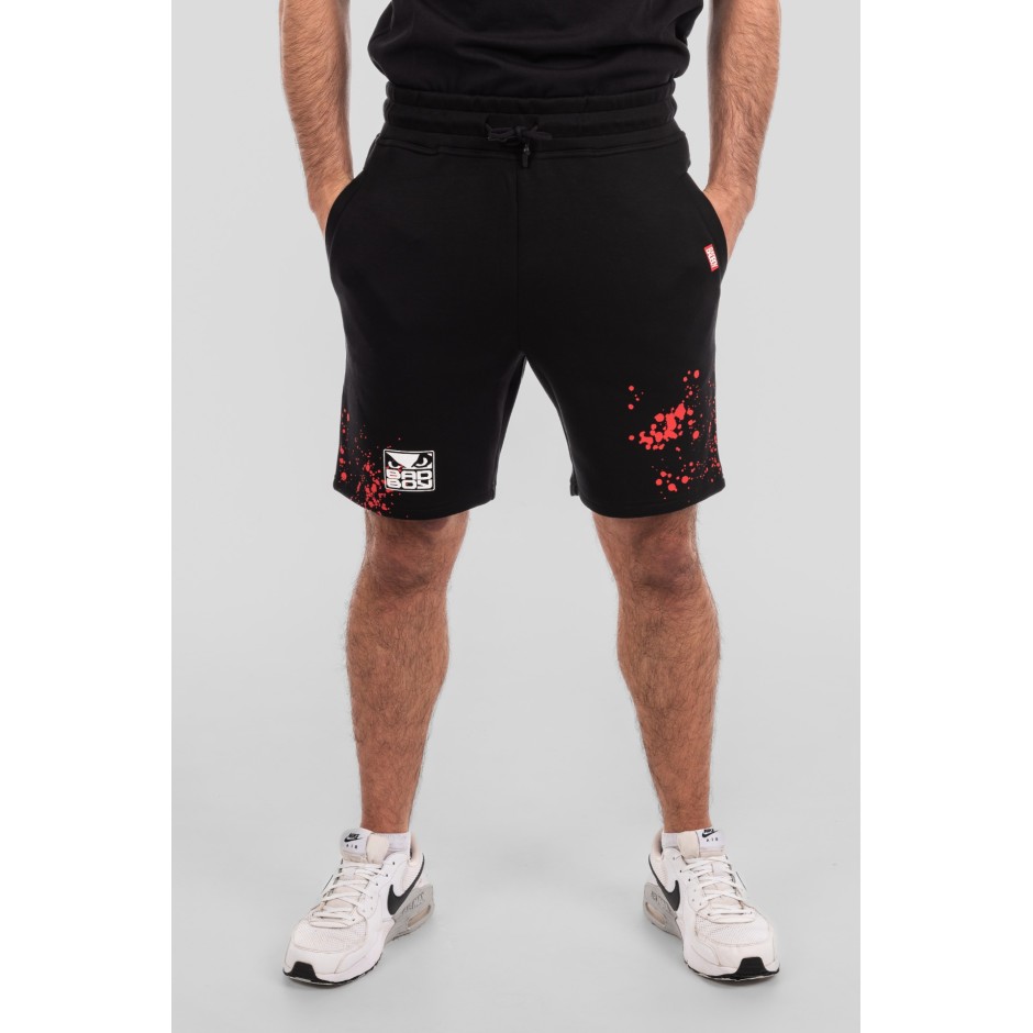 BAD BOY SPLATTER MENS SHORTS BB-000054-BWR Black