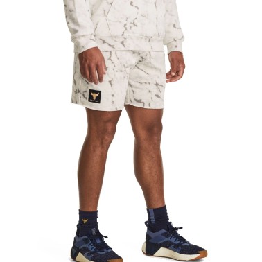 UNDER ARMOUR PROJECT ROCK RIVAL FLEECE PRINTED SHORTS Λευκό 