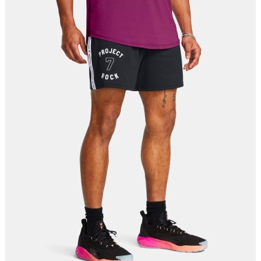 Ανδρικό Σορτς Προπόνησης Μαύρο - Under Armour Project Rock Mesh Badge Of Honor