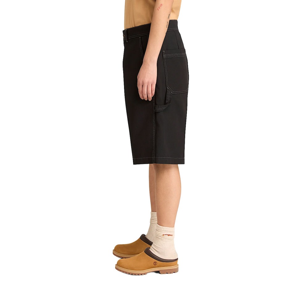 Men's Shorts Black - Timberland Washed Duck Canvas Carpenter