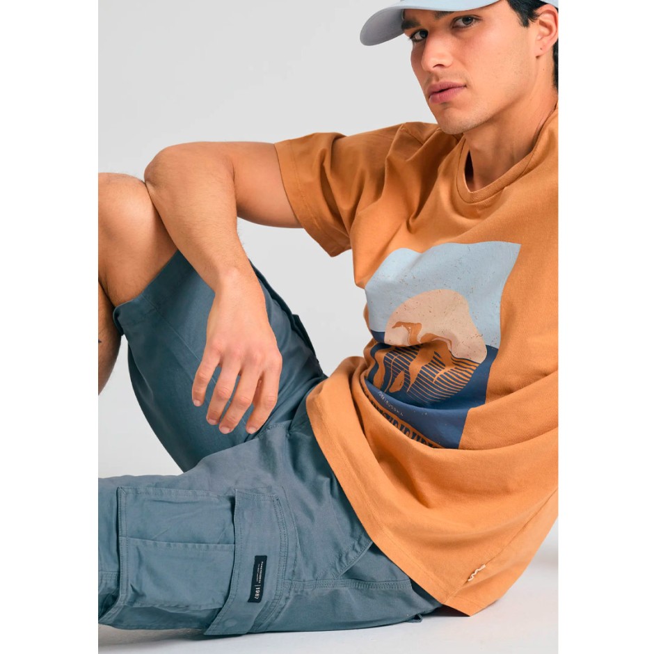 Ανδρική Βερμούδα Cargo Γκρι - Funky Buddha The Essentials