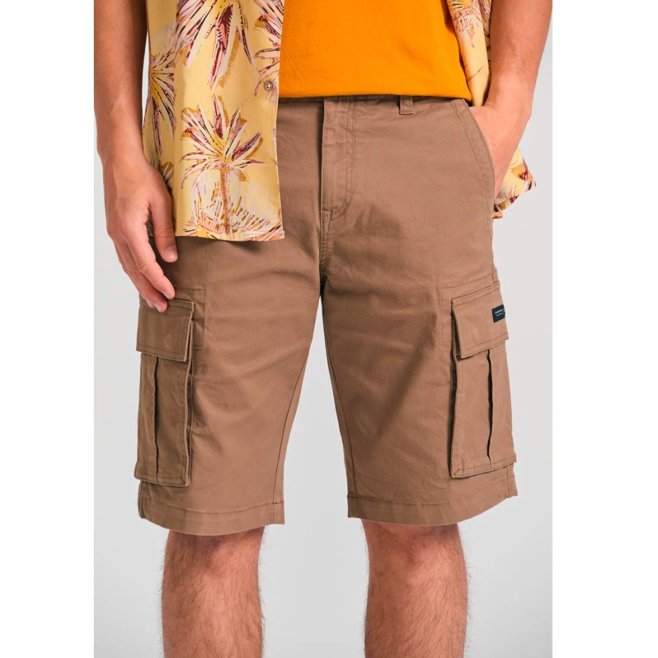 Ανδρική Βερμούδα Cargo Μπεζ - Funky Buddha The Essentials