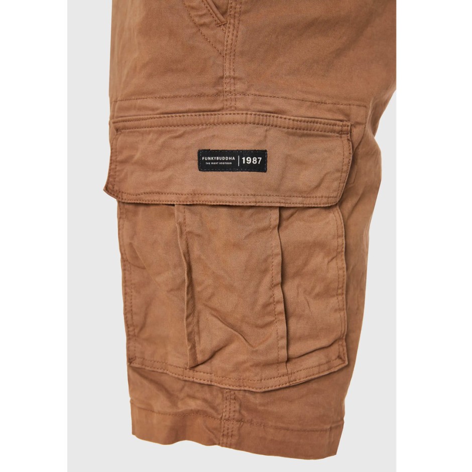 Ανδρική Βερμούδα Cargo Μπεζ - Funky Buddha The Essentials