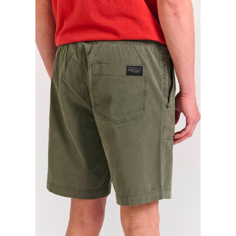 Ανδρική Βερμούδα Chino Πράσινη - Funky Buddha Garment Dyed