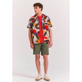 Ανδρική Βερμούδα Chino Πράσινη - Funky Buddha Garment Dyed Εικόνα 2