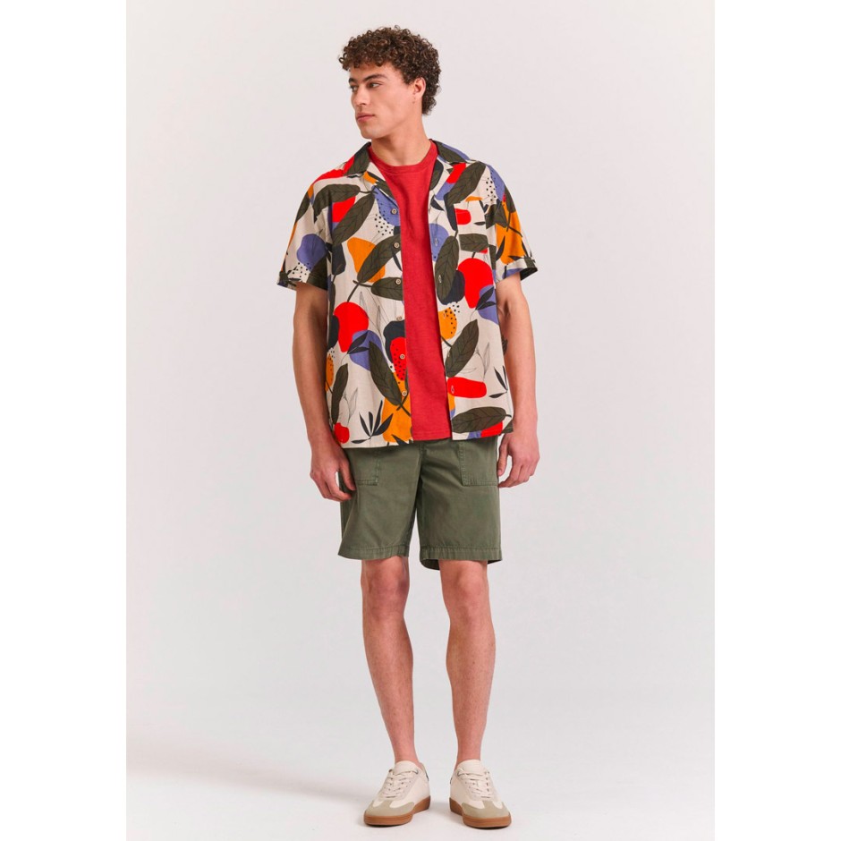 Ανδρική Βερμούδα Chino Πράσινη - Funky Buddha Garment Dyed