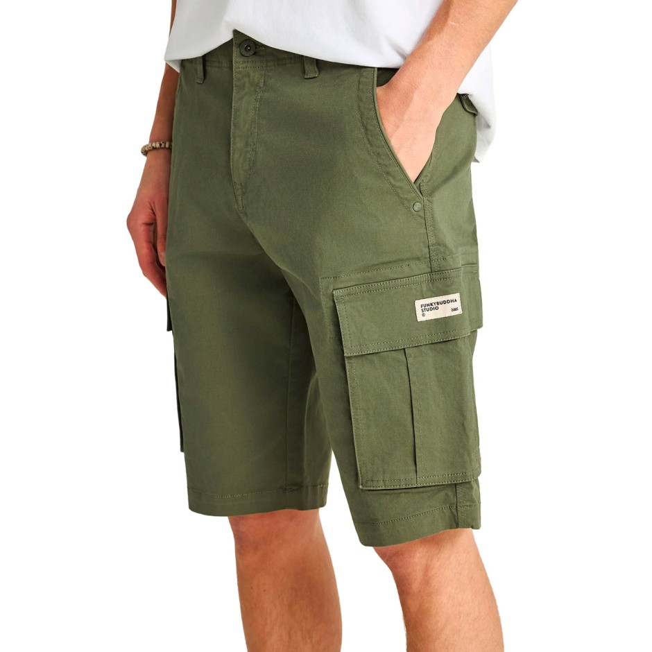 Ανδρική Βερμούδα Cargo Χακί - Funky Buddha