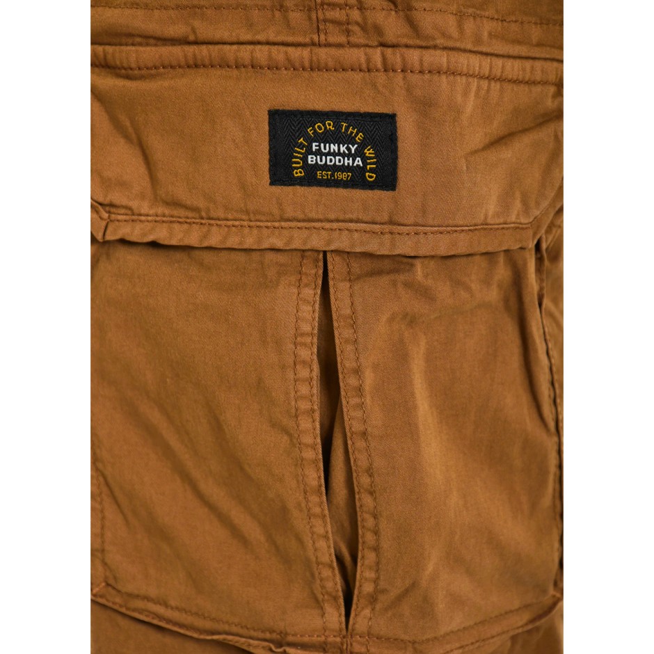 Men's Cargo Shorts Brown - Funky Buddha