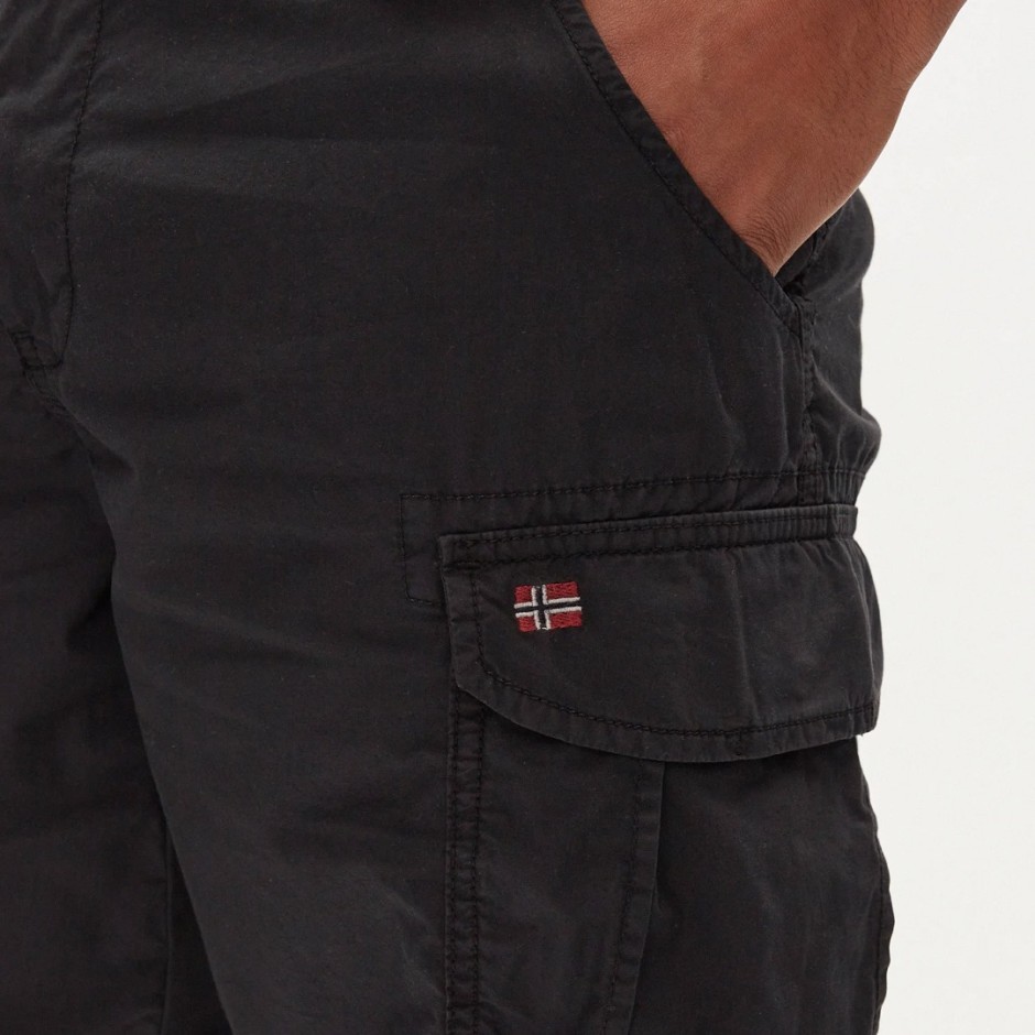 Men's Cargo Shorts Black - Napapijri Noto 2.0 