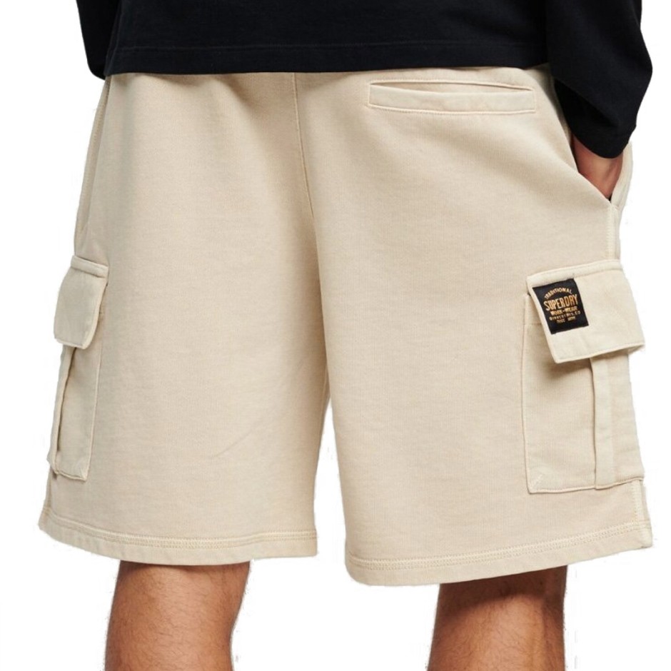 Ανδρική Βερμούδα Μπεζ - Superdry Ovin Contrast Stitch Cargo Shorts