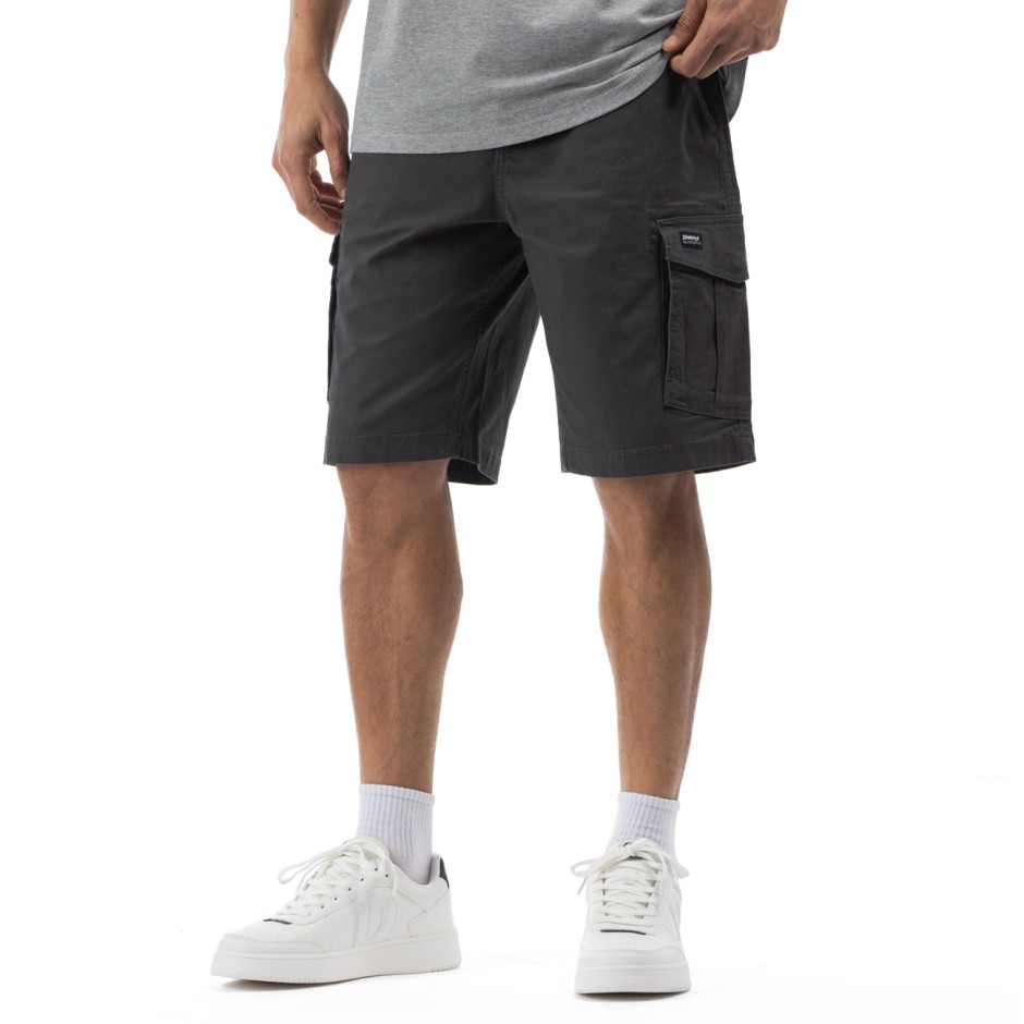 Ανδρική Βερμούδα Cargo Ανθρακί - District75