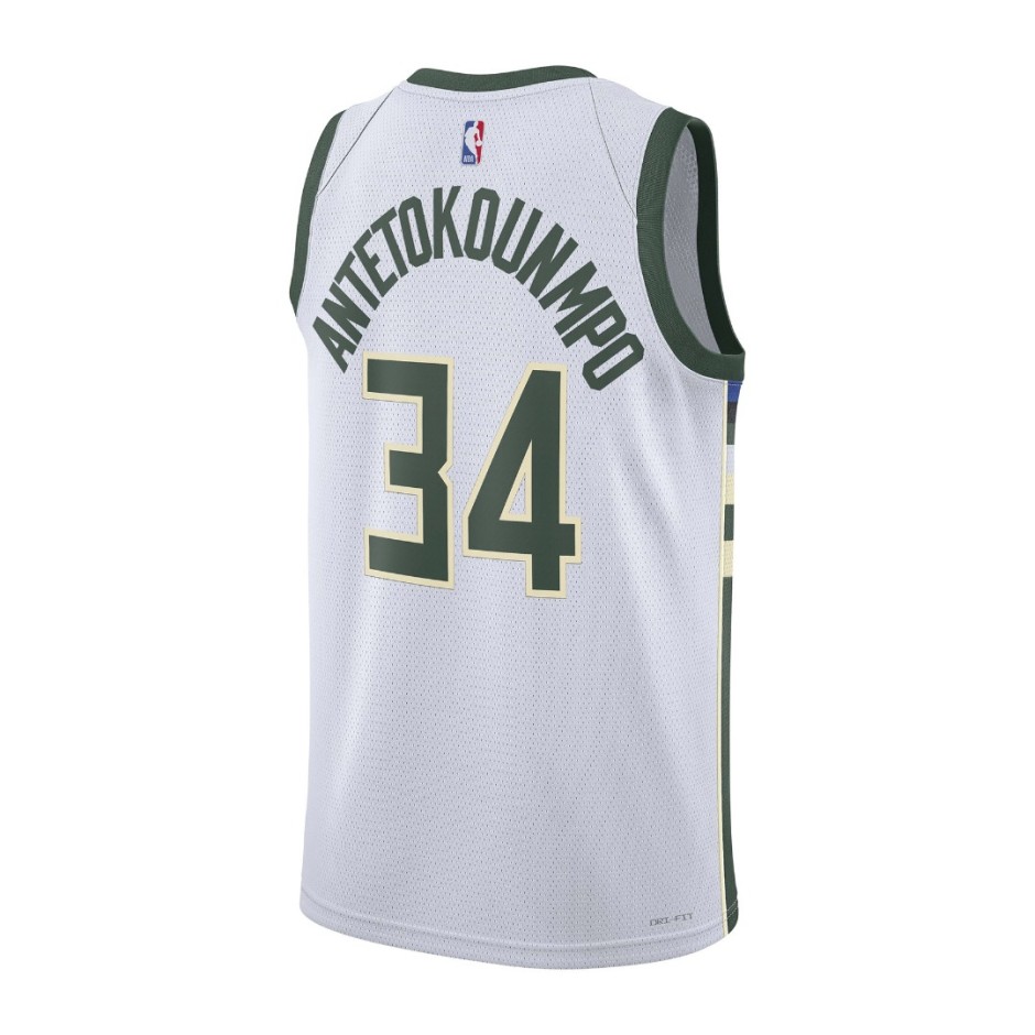 Nike Milwaukee Bucks Association Edition 2022/23 Λευκό - Ανδρική Φανέλα Μπάσκετ