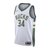 Nike Milwaukee Bucks Association Edition 2022/23 Λευκό - Ανδρική Φανέλα Μπάσκετ Εικόνα 