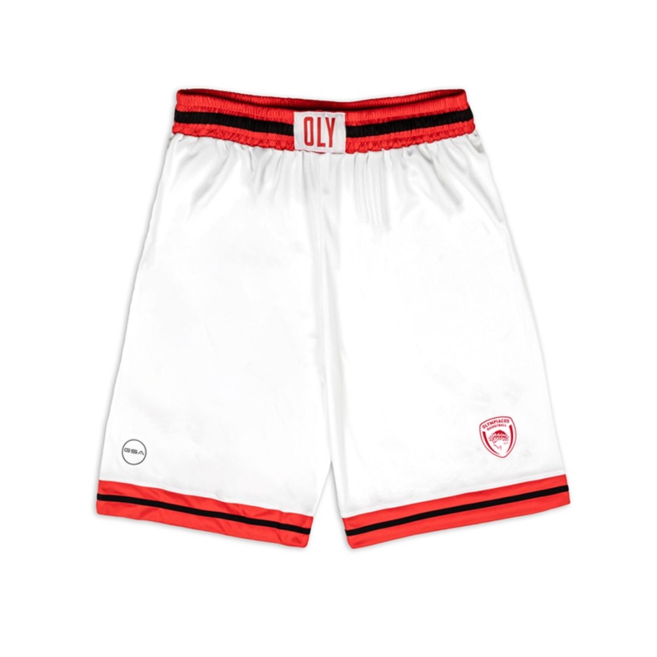 GSA MEN OFFICIAL SHORT OLYMPIAKOS B.C. 17-471202-02 WHITE Λευκό