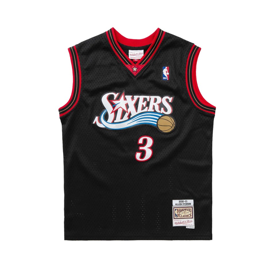 Ανδρική Εμφάνιση NBA Μαύρη - Mitchell & Ness Allen Iverson Philadelphia 76ers 2000-01 Road Swingman