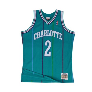 Men's NBA Jersey Turquoise - Mitchell & Ness Larry Johnson Charlotte Hornets 1992-93 Road Swingman