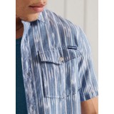 SUPERDRY S/S DENIM LOOM SHIRT M4010329A-5GX Πορτοκαλί