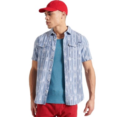 SUPERDRY S/S DENIM LOOM SHIRT M4010329A-5GX Orange