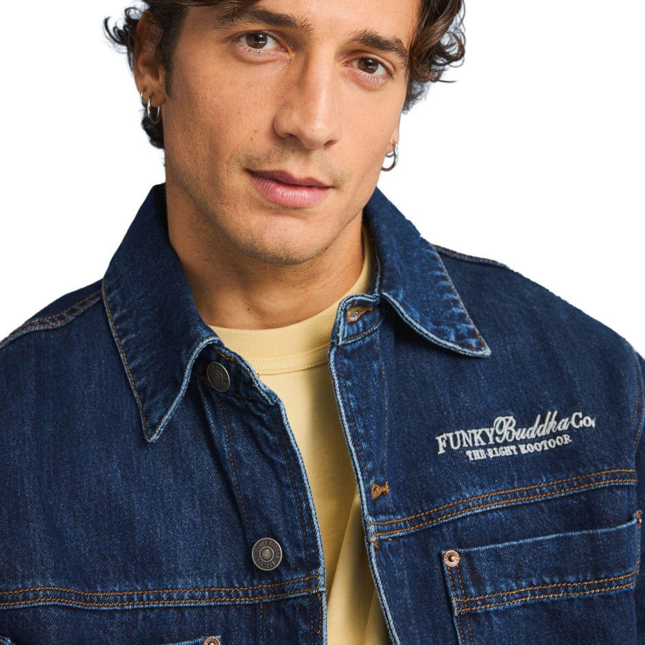 Ανδρικό Τζιν Overshirt Μπλε - Funky Buddha