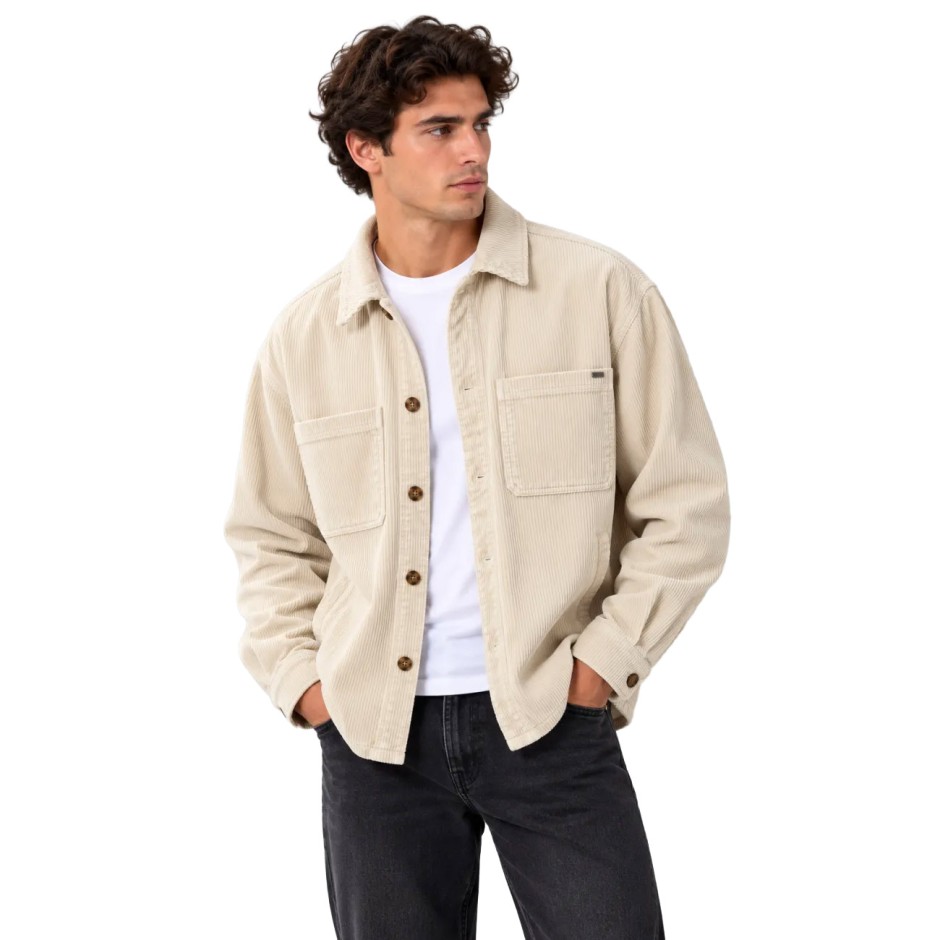 Men's Overshirt Beige - Funky Buddha