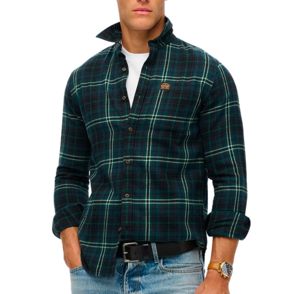 SUPERDRY D2 OVIN L/S COTTON LUMBERJACK SHIRT M4010727A-B8K Blue