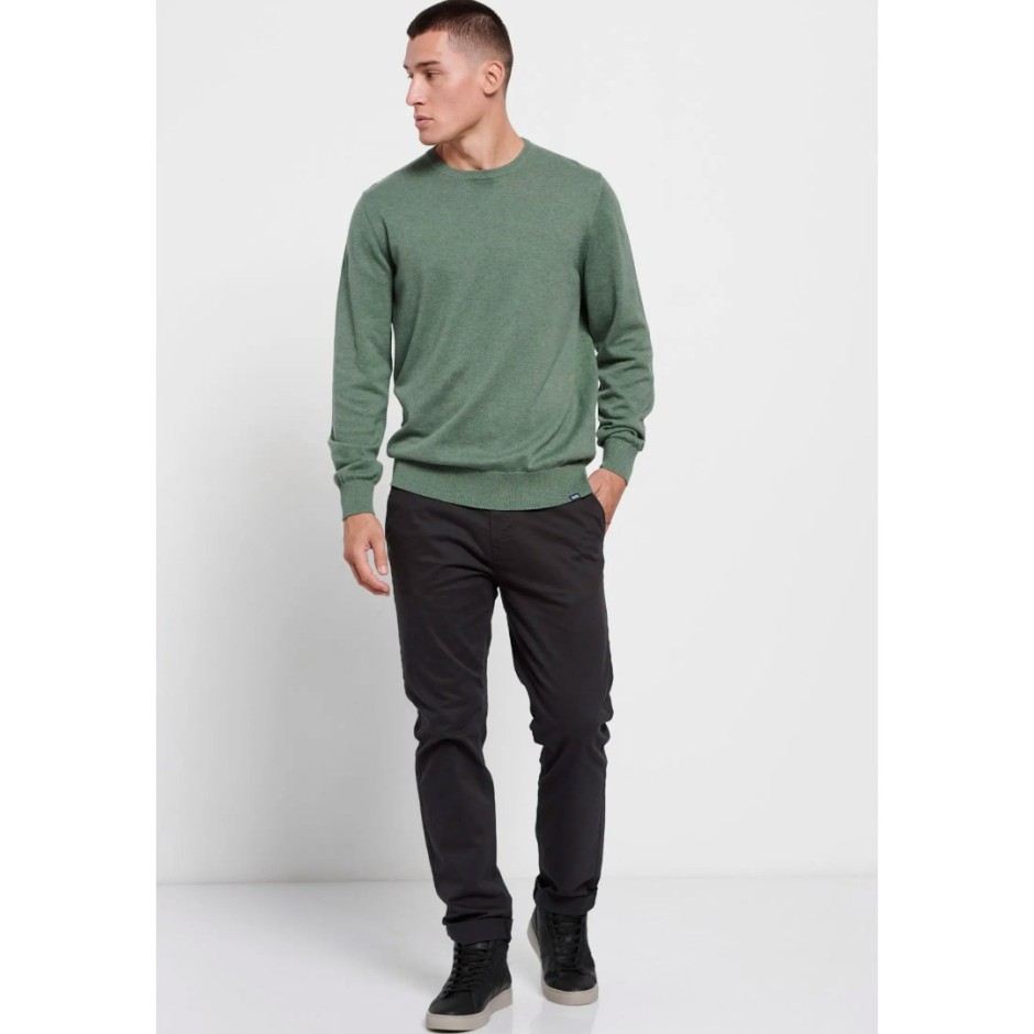 Funky Buddha Essential Λαδί - Ανδρική Πλεκτή Μπλούζα