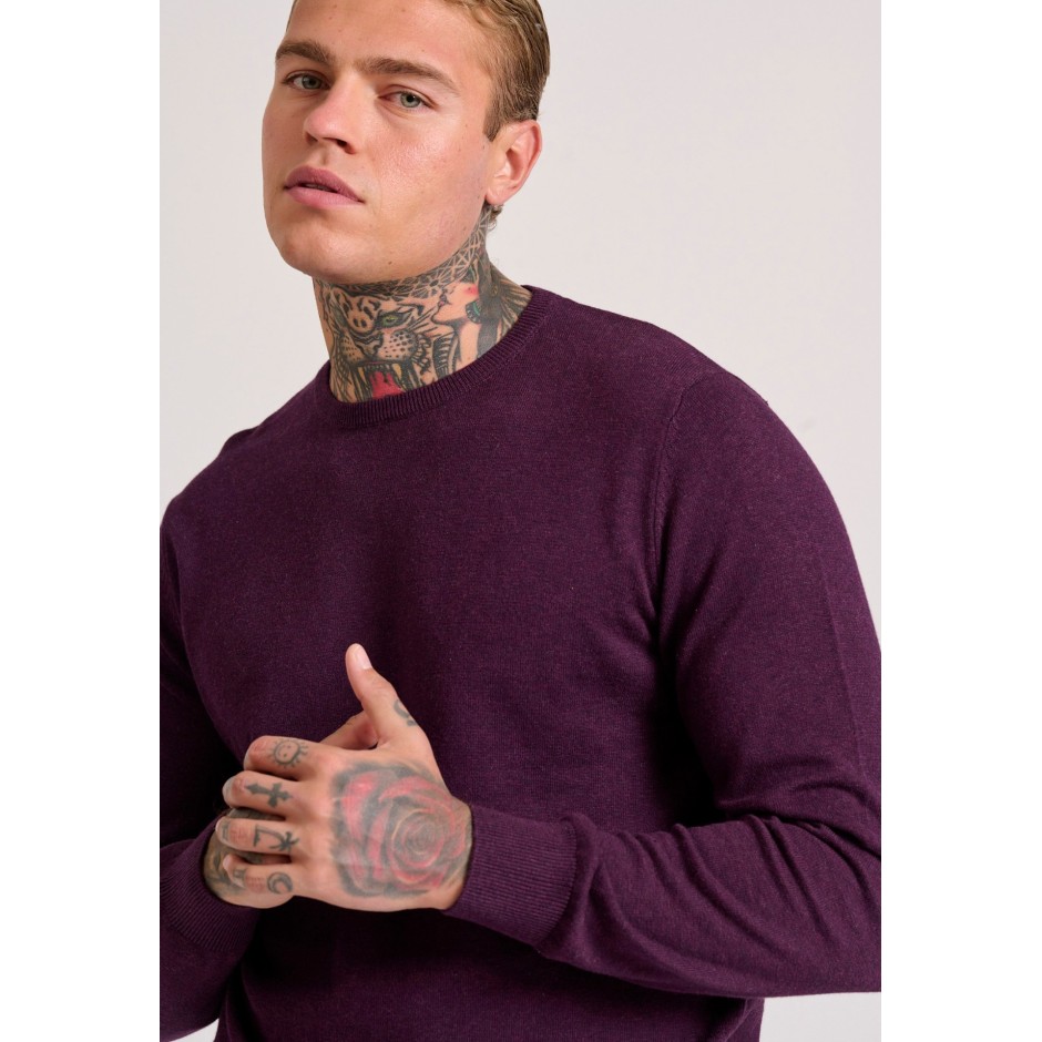 Ανδρική Μακρυμάνικη Μπλούζα Μωβ - Funky Buddha The Essentials