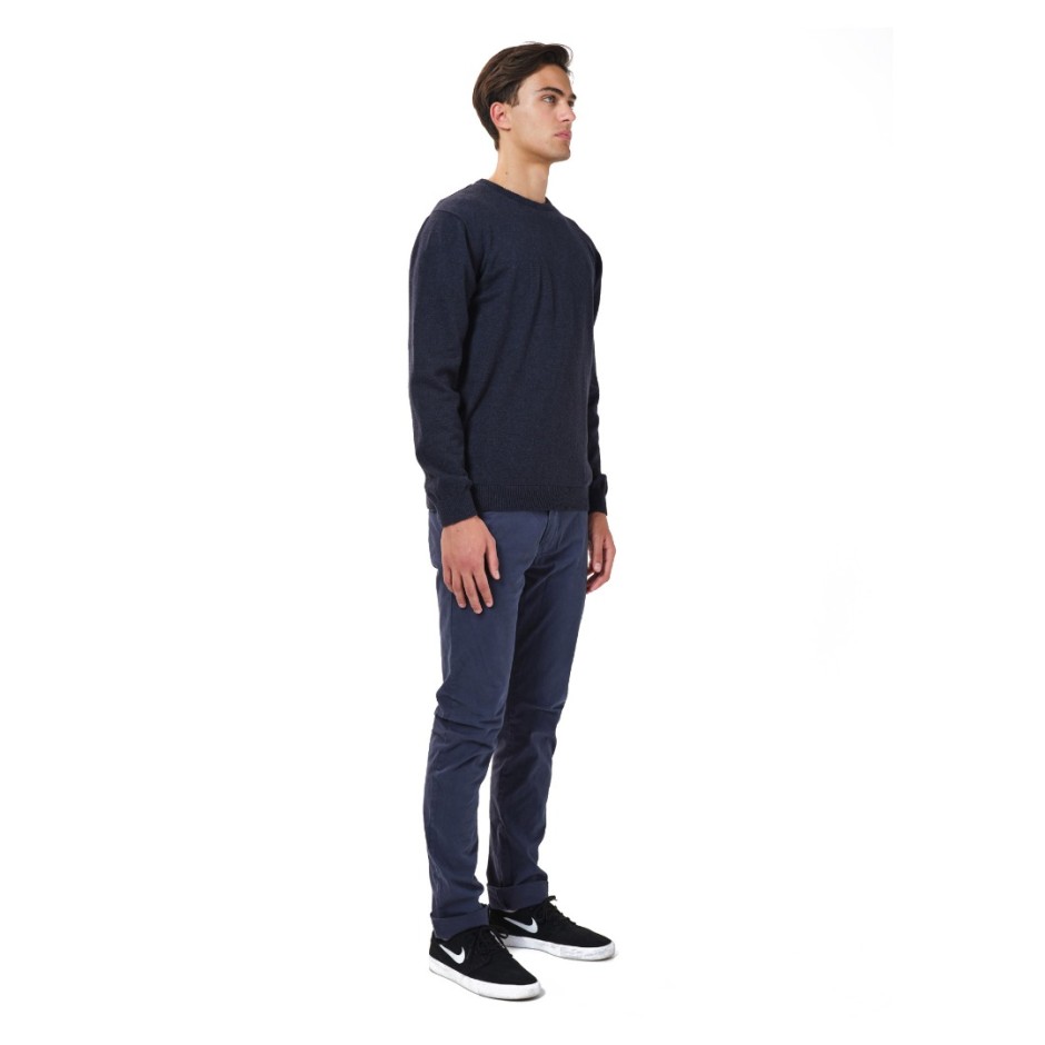 BASEHIT COTTON KNITTED SWEATER 182.BM70.91-NAVY ML Μπλε
